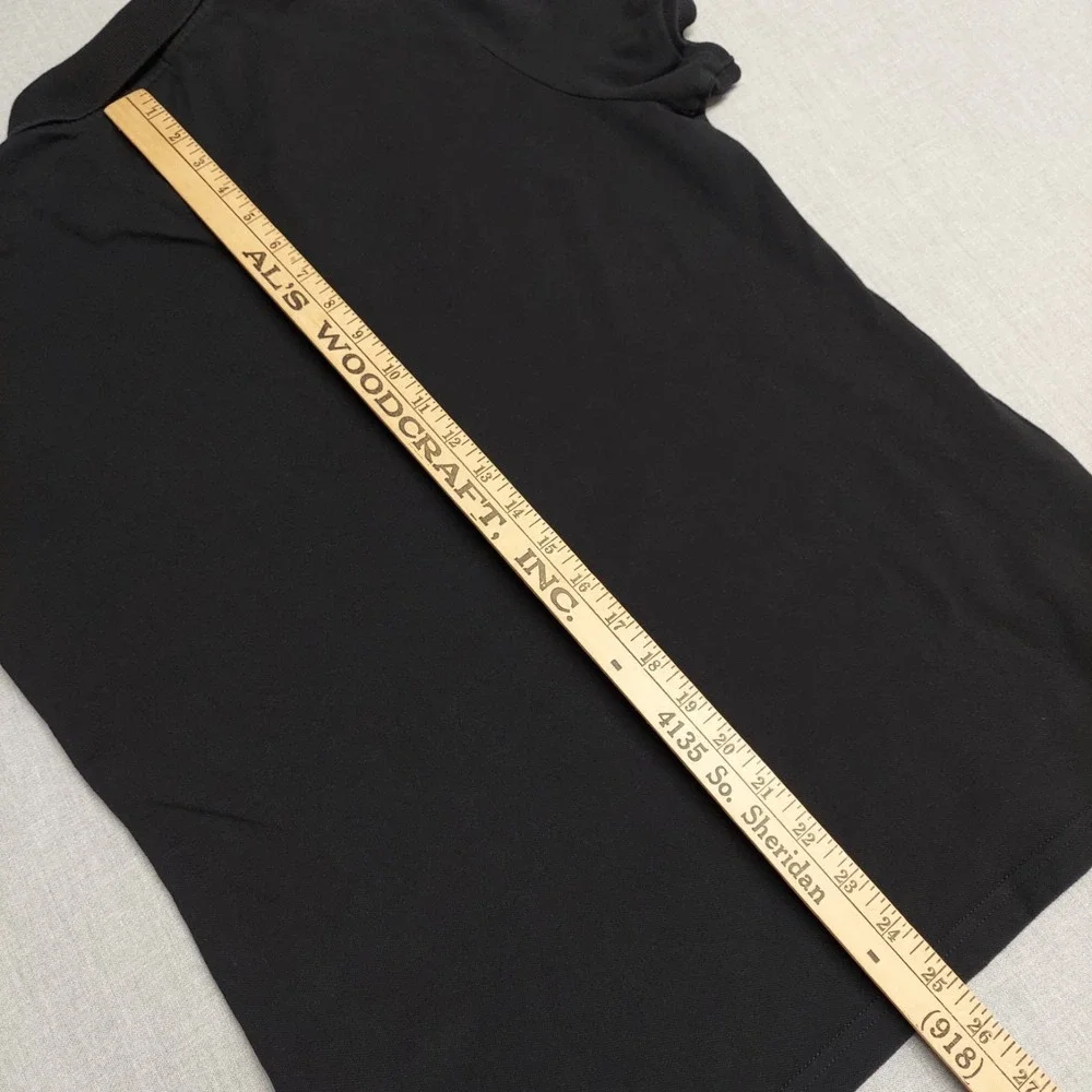 Burberry Brit Women L Black Pique Polo Shirt Nova Check Placket Equestrian Logo - Picture 14 of 14